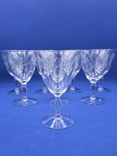 Vintage etched glass wine - vintage,
