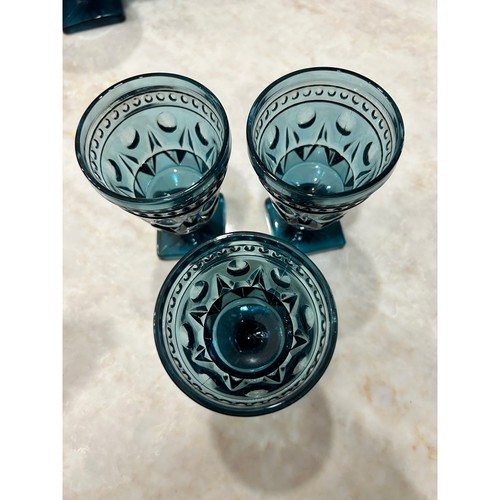 Vintage blue pressed - pressed, glass