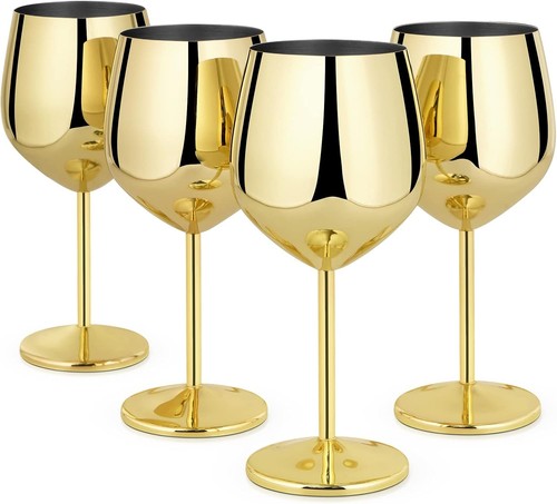 Stainless steel wine glasses - steel,